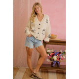 HALLOWEEN GHOST PUMPKIN BUTTON CARDIGAN