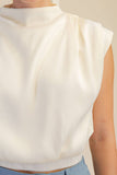 High Neck Back Zipper Top