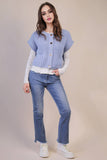 12W3382N-Oversized Button Down Knit Sweater Top