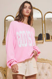 T1770-GOD | 'GOD IS LOVE' Print Oversized Graphic Top