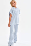 Cotton Terry Slit Hem Pants