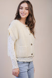 12W3382N-Oversized Button Down Knit Sweater Top