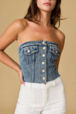 Kaylani Denim Corset Top