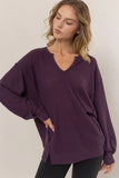 Plum Waffle Knit Longsleeve