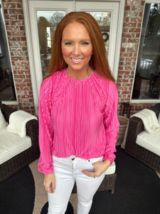 Pink Textured Blouse