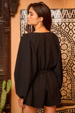R5268 Ruffled Solid Woven Romper