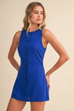 IR2451 LINEN SLEEVELESS MINI DRESS WITH BUILT IN SHORTS