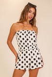 Polka Dot Strapless Romper