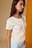 PC19323 Short Sleeve Button Front Cardigan