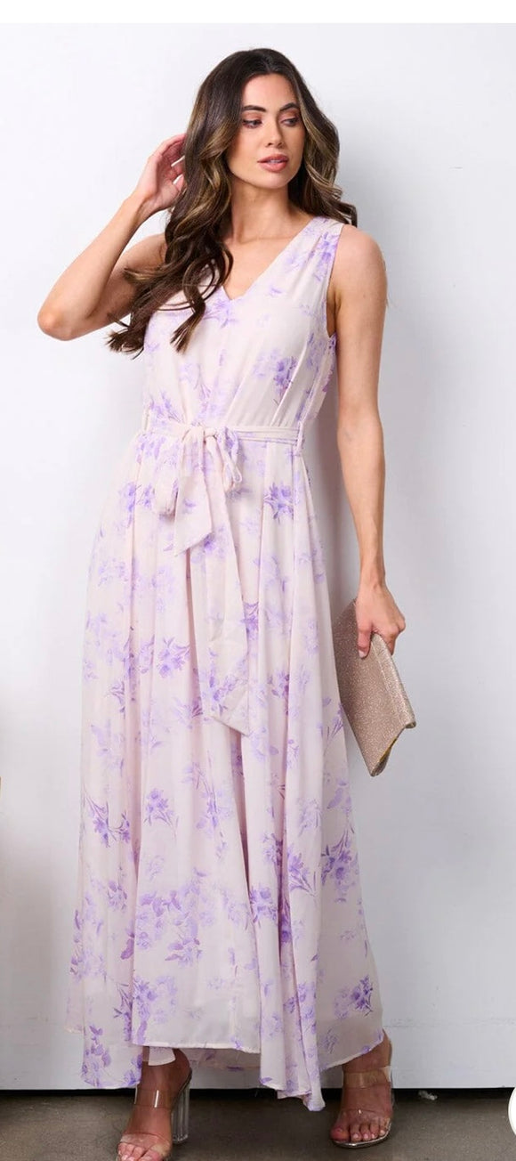 Lavender Floral Maxi Dress