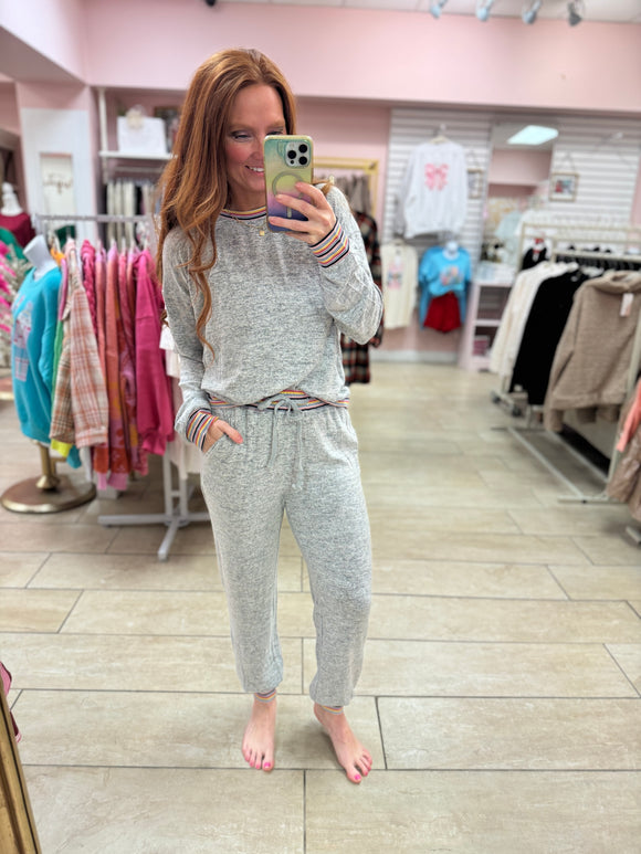 Heather Grey Brushed Jogger Set