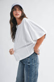 8550HN Boxy Dolman Short Sleeve Top