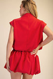 Mock Neck Balloon Top