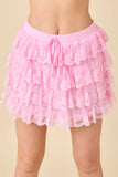Tiered Lace Mini Skort – Festive Holiday Party