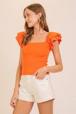 Spring Ruffle Tiered Sweater Top