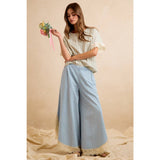 WIDE LEG CROCHET LACE WITH TULIP HEM JEANS