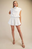 Mock Neck Balloon Top