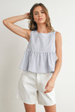 Sky Meadow Peplum Top - BMT7750