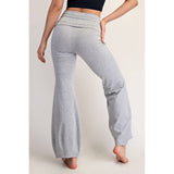 COTTON LYCRA BUBBLED FLARE PANTS