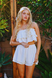 T2540 Solid Tiered Tube Crop Top