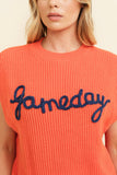 CSW10210-1 - 'GAMEDAY" EMBROIDERED SLEEVELESS SWEATER VEST