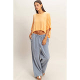 Relaxed High-Low Batwing Sleeve Top