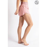 PLUS SIZE BUTTER FABRIC TRACK SHORTS