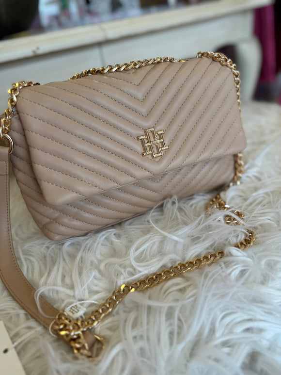 Leigh Quilted Crossbody-TAUPE