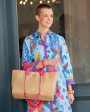 Missy Tote Natural Hot Pink