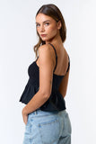 Peplum Sweater Cami Crop Top
