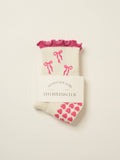 Bow Ruffle Grip Sock [Hot Pink], Pilates Socks
