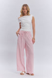CASUAL PANTS WITH DELICATE RIBBON TRIM