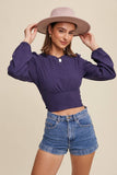 Floral Back Tie Ribbed Crop Top
