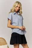 STRIPED SHORT SLEEVE BUTTON-DOWN - RET4255