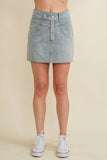 CS5938A - PEARL POCKET DETAIL DENIM SKIRT