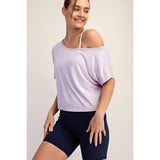 VISCOSE MODAL CROPPED OFF SHOULDER TOP