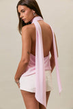 COWL NECK TOP WITH ATTACHED SCARF