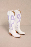 RUBY BOW SWIRLING PATTERNED WESTERN BOOTS