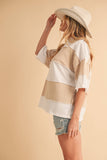 8417FN Polly Color Block Top