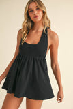IR2198 HALTER BABYDOLL ROMPER WITH BIKER SHORTS