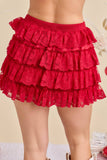 Tiered Lace Mini Skort – Festive Holiday Party