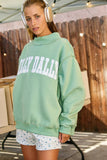 IT2594E-DILLYDALLY | 'DILLY DALLY' Mock Neck Sweatshirt