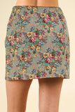 NS50105-Floral Jacquard Fabric Holiday Mini Skirt