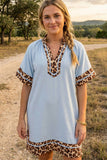 Leopard Contrast Dress