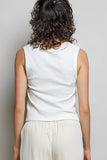 Sleeveless V neck star patch on side knit top