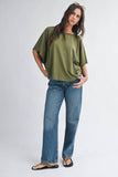 8550HN Boxy Dolman Short Sleeve Top