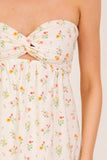 Strapless Floral Babydoll Mini Dress
