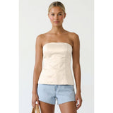 Tailored Long Satin Tube Top