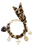 Maia Greek Keys Scarf Bracelet in Leopard
