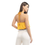 Braided Halter Satin Top